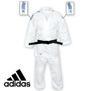 kimono judo grain de riz j350 bandes bleu ciel