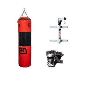 PACK HOME TRAINING : Sac De Frappe Loisirs 130cm + Gants de MMA + Potence Rabattable