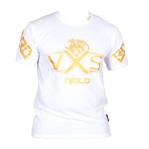 FIGHTER WEAR : T-shirt respirant Blanc/Gold Pro Model Ltd