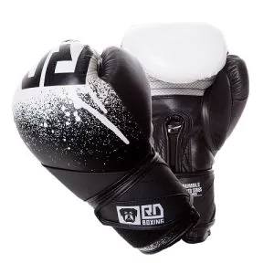 Gants De Boxe Rumble 10oz Cuir Ltd STENCIL Noir/Blanc V5 RD BOXING