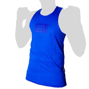 DÉBARDEUR AMATEUR RÉVERSIBLE -POLYESTER MICRO AÉRÉ, BLEU-ROUGE, TAILLE S. 