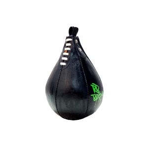 POIRE DE VITESSE CUIR A LACET V5 DOG WALL noir/vert fluo RD BOXING 