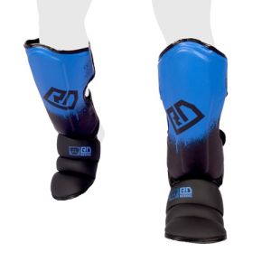 Protege Tibia/pieds K1 / Muay Thaï HD V5 NOIR/BLEU
