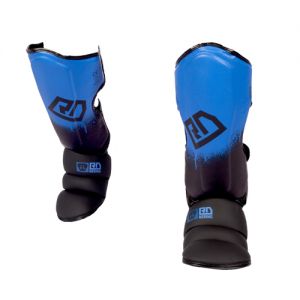 Protege Tibia/pieds K1 / Muay Thaï HD V5 NOIR/BLEU