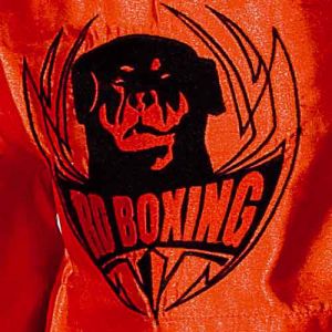 short kick boxing rouge logo noir