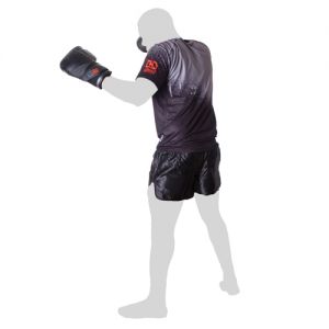 T-shirt technique respirant unisex noir/gris stencil v5 RD Boxing-L
