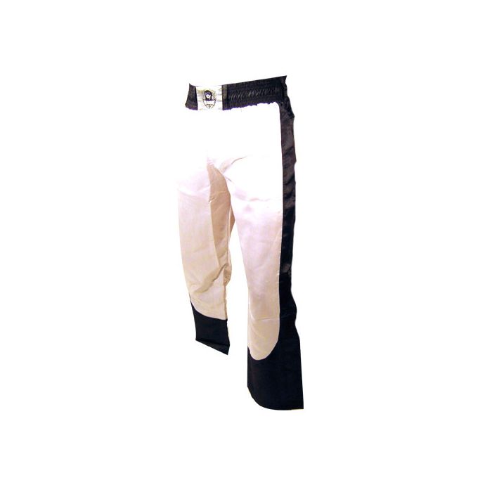 pantalon full contact a bandes stretch blanc noir