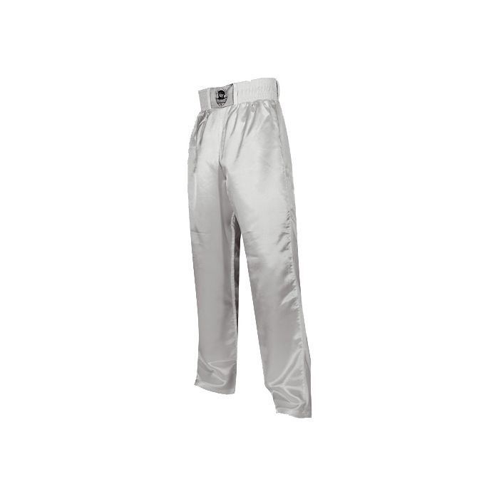 pantalon full contact uni a bandes stretch blanc