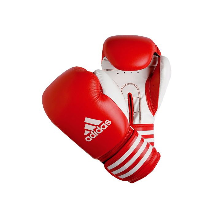 gants de boxe multiboxe cuir rouge blanc