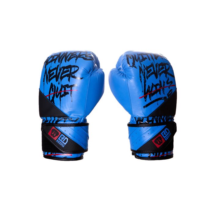 Gants de boxe Rumble V5 CUIR Ltd STATEMENT bleu/noir RD boxing