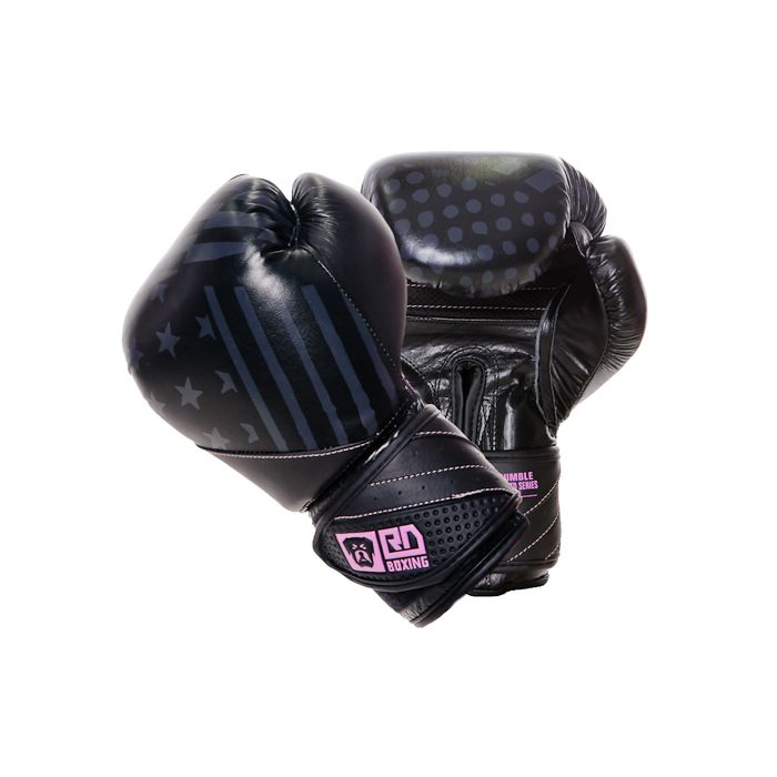 gants de boxe rumble v5 CUIR Ltd PMG noir/pink RD boxing