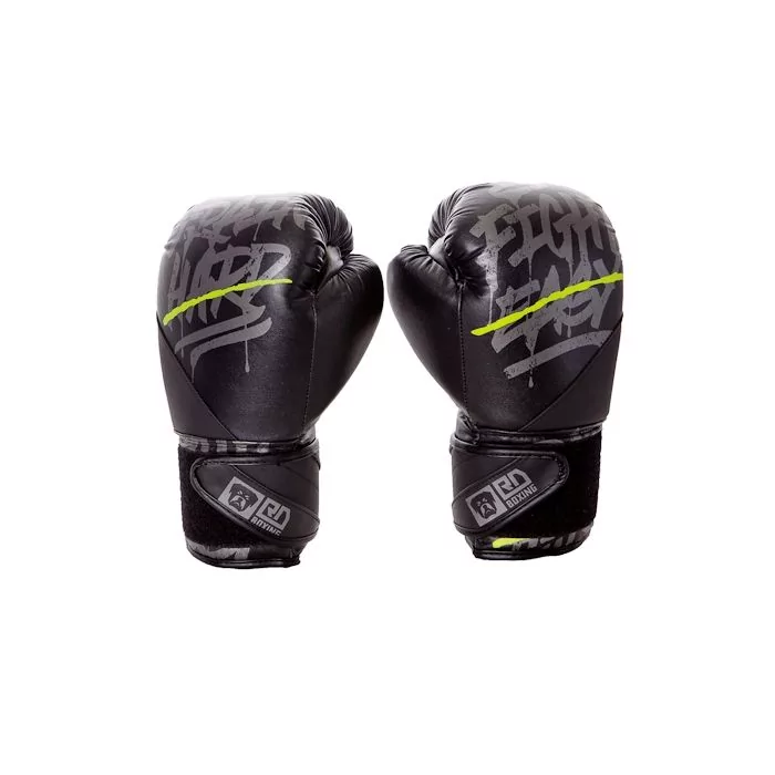 Gants De Boxe Rumble 08oz Cuir Ltd STATEMENT Noir/Gris V5 RD BOXING
