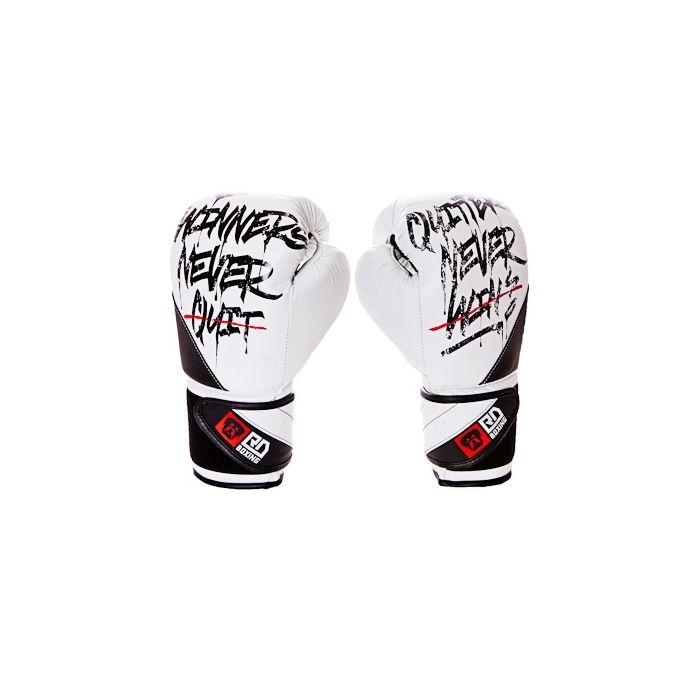 Gants de boxe Rumble V5 CUIR Ltd STATEMENT blanc/noir RD boxing