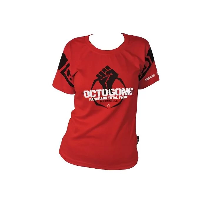 EVENT WEAR : T-shirt coton lifestyle Féminin Rouge OCTOGONE II Ltd