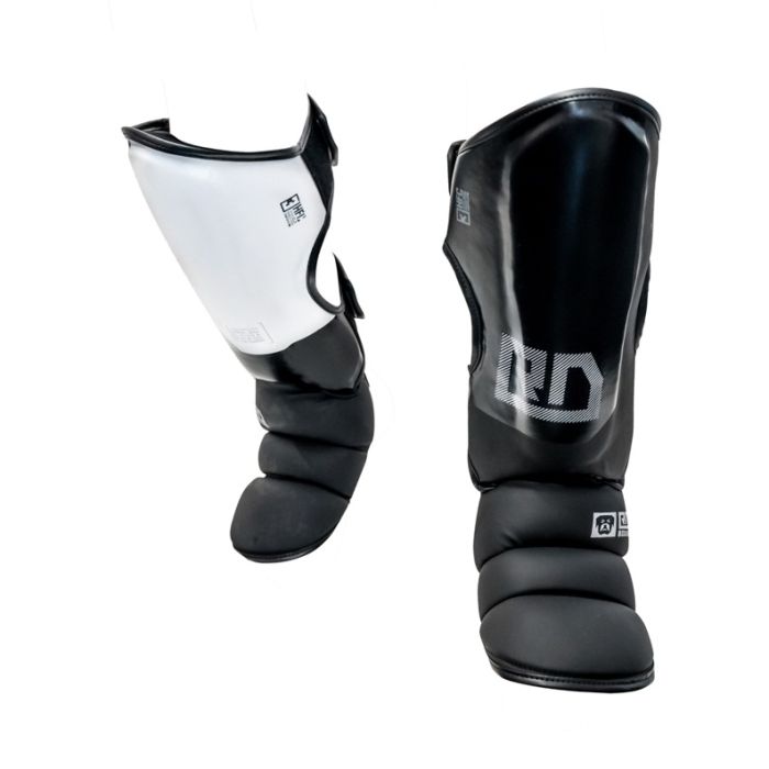 Protège-tibias et pieds RD Boxing V6 Blanc pour Muay Thaï et K1