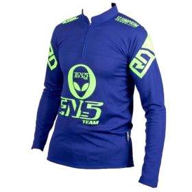 FIGHTER WEAR : t-shirt Manche Longue sérigraphie-Bleu-M