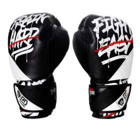 Gants De Boxe Rumble 10oz Cuir Ltd STATEMENT Noir/Blanc V5 RD BOXING