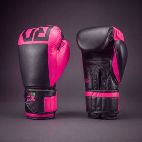 Gants de boxe femme RD Boxing Rumble cuir 3HFC Rose Noir