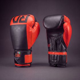 Gants de boxe RD Boxing Rumble cuir 3HFC Rouge Noir