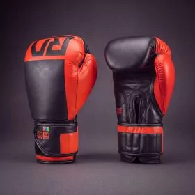 Gants de boxe RD Boxing Rumble cuir 3HFC Rouge Noir
