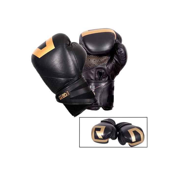 gants de boxe ultimate V5 CUIR Ltd noir/gold RD boxing