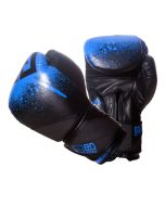 Gants de boxe rumble V5 CUIR Ltd STENCIL noir/bleu RD boxing