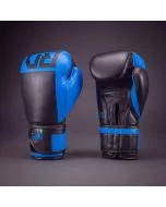 Gants de boxe RD Boxing Rumble cuir 3HFC Bleu-Néon Noir