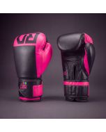 Gants de boxe femme RD Boxing Rumble cuir 3HFC Rose Noir