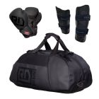 OFFRE PACK STYLE + " GANTS  + SAC TAILLE M + PROTEGE TIBIA " V5 NOIR RD BOXING