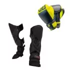 PACK K1/ MUAY THAÏ : Protège Tibias + Gants V6 Cuir jaune