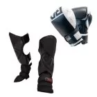 PACK K1/ MUAY THAÏ : Protège Tibias + Gants V6 Cuir blanc